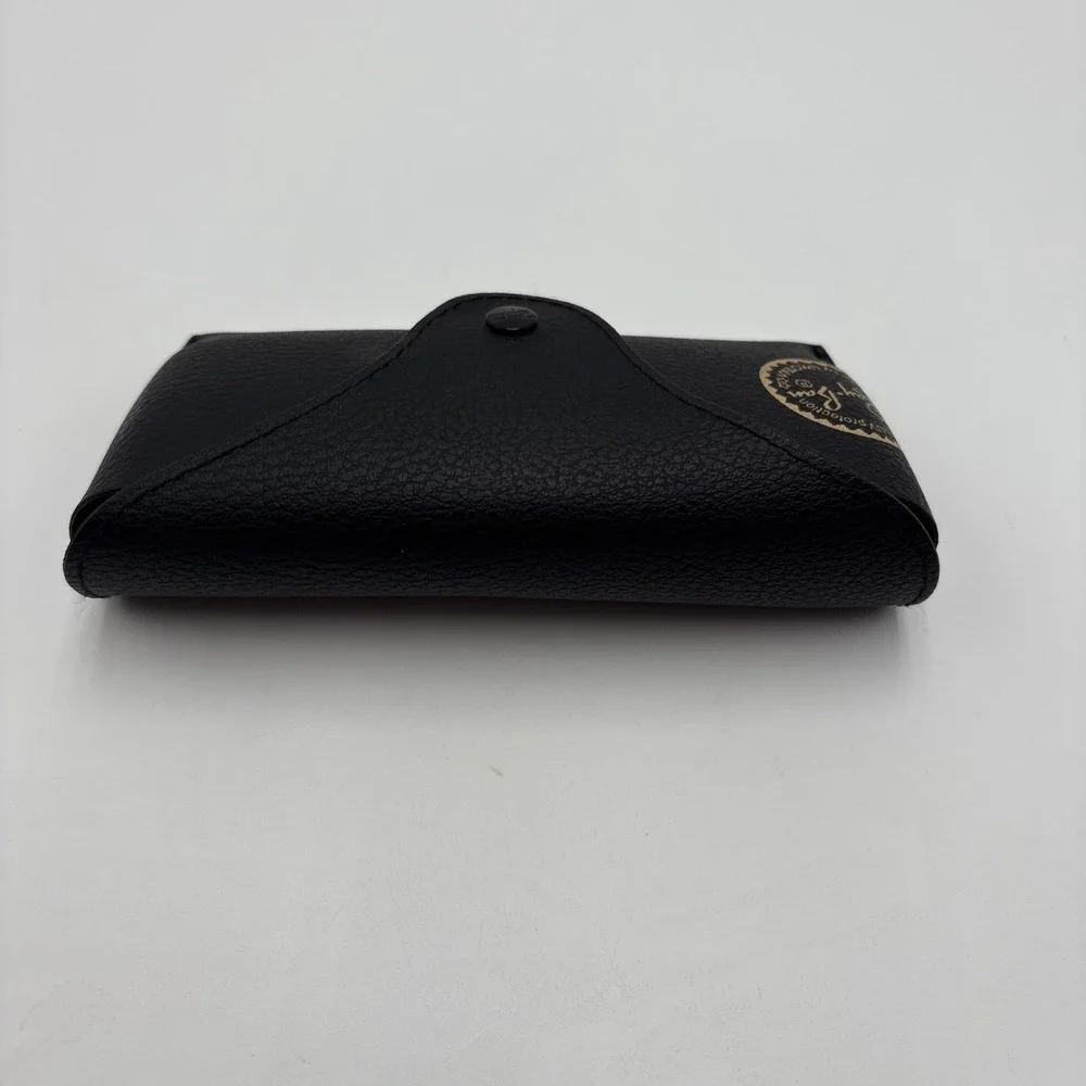 Ray Ban Sunglass Case Black Soft Shell Button Closure Cleaning Cloth Paper Work‎